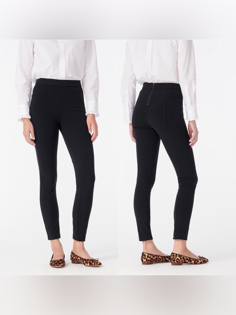 J. Crew Black Ponte High-Waist Skinny Pants- Size 2